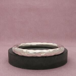 taxco mexico sterling silver vintage hammered bangle bracelet size 7.25in